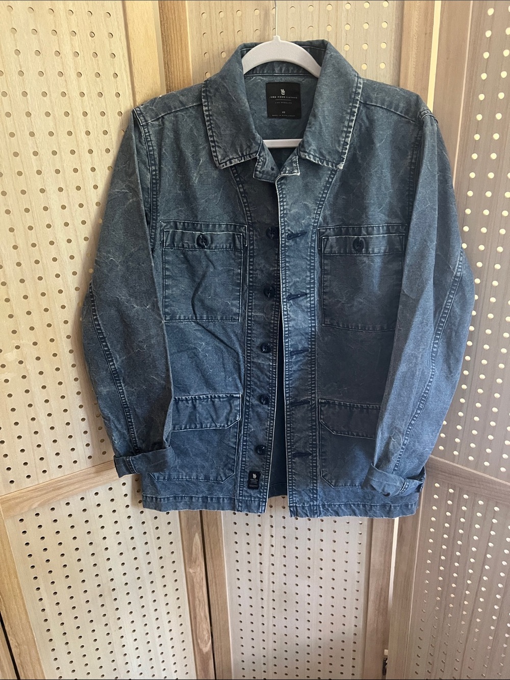 Junk Food Clothing Washed Blue Denim Long Lightweight Jacket (Fits like M/L)